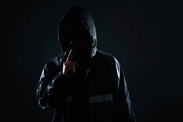 Unrecognizable hacker portrait, security and technology crime concept - Фото, изображение