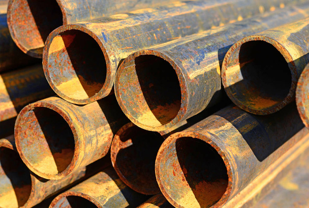 rusty metal pipes for background - Φωτογραφία, εικόνα