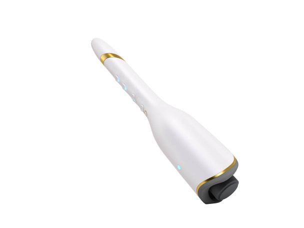 modern white electric hair perm curling iron 3d render on white no shadow - Photo, image