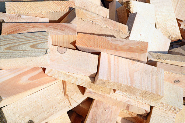 pile of wood logs, timber background - Fotoğraf, Görsel