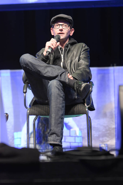 Bonn, Germany. 20th Oct 2017. DJ Qualls (* 1978), US actor, talking about his experiences during a panel at Fear Con, a horror fan convention taking place in the Maritim Hotel Bonn between October 20-22nd, 2017. - Foto, Imagem
