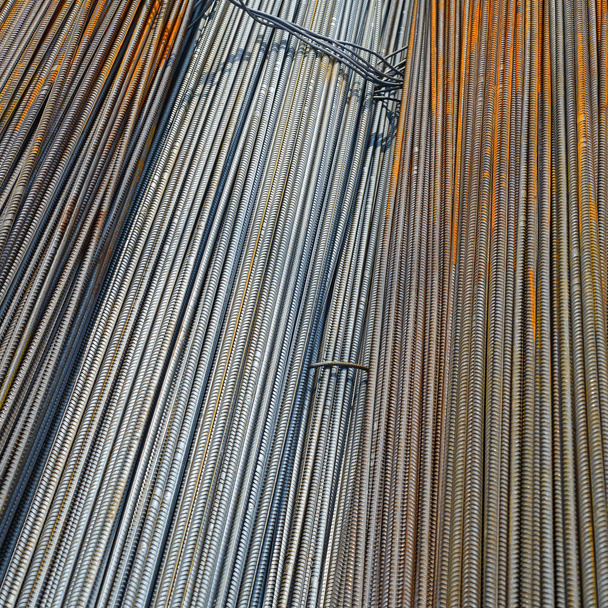Reinforcing steel in an industrial landscape - Photo, Image