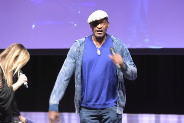 Bonn, Germany. 20th Oct 2017. Tony Todd (* 1954), US actor, talking about his experiences during a panel at Fear Con, a horror fan convention taking place in the Maritim Hotel Bonn between October 20-22nd, 2017. - 写真・画像