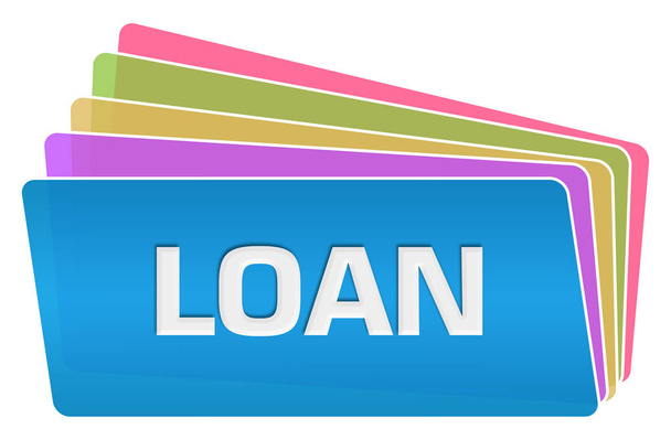 Loan text written over colorful blue background. - Photo, Image