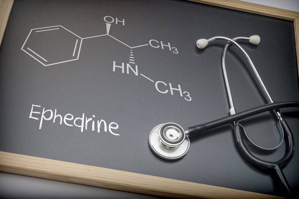 Word thyroid written in chalk on a blackboard black next to a stethoscope, conceptual image - Фото, изображение