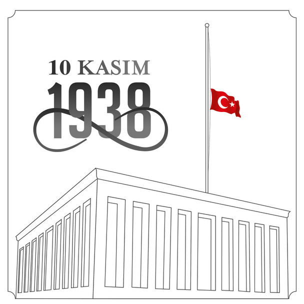 Εμείς δεν θα ξεχάσουμε 1938 10 Νοεμβρίου ημέρα θανάτου Μουσταφά Κεμάλ Ατατούρκ, πρώτου Προέδρου της Τουρκικής Δημοκρατίας. Τουρκική μετάφραση. 10 Νοεμβρίου, να σέβονται και να θυμόμαστε - Φωτογραφία, εικόνα