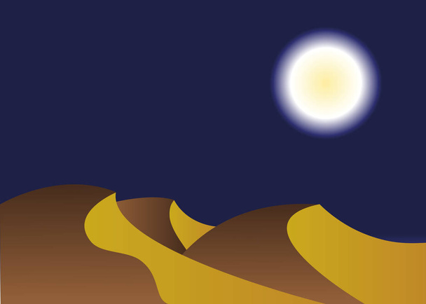 desert landscape in the night - Vector, Image