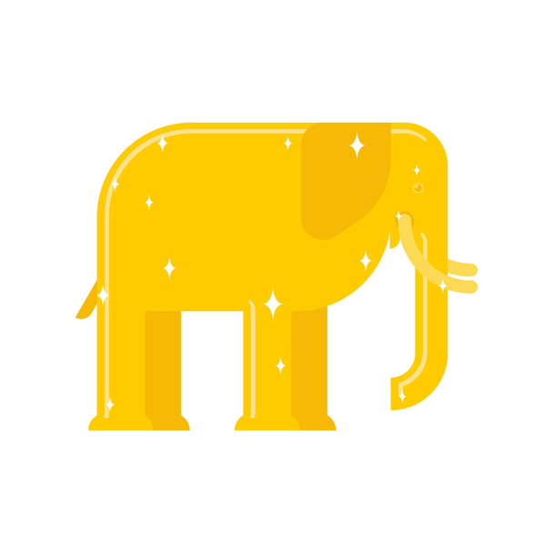 Elefante estatua de oro aislado. Animal africano Escultor dorado
 - Vector, imagen