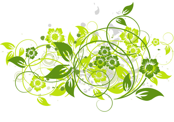 Grunge floral background, vector - ベクター画像