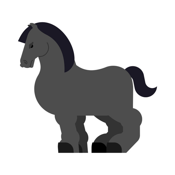 clydesdale black strong heavy horse. Zugpferd. Macht Großpferd. Zeichentricktier-Vektor - Vektor, Bild