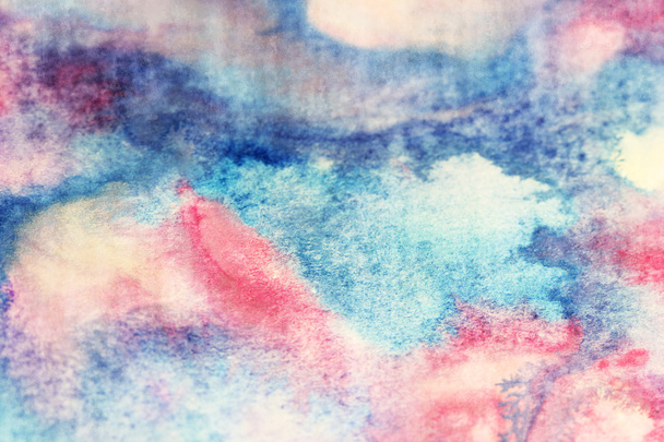 soft blue and pink watercolor smudges - Фото, изображение