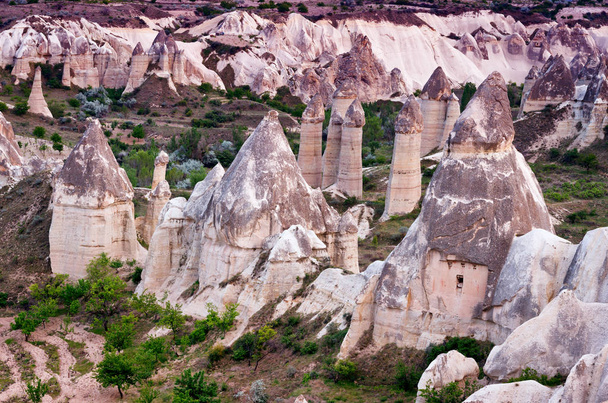Rock formations in Love Valley in Cappadocia , Turkey - 写真・画像