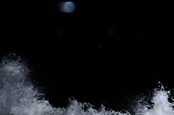 Splashing wave on the Black sea in the night. - Fotoğraf, Görsel