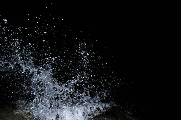 Splashing wave on the Black sea in the night. - Photo, Image