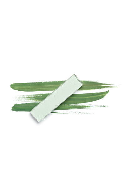 vista dall'alto di ombretto di colore verde con tratti su sfondo bianco
 - Foto, immagini