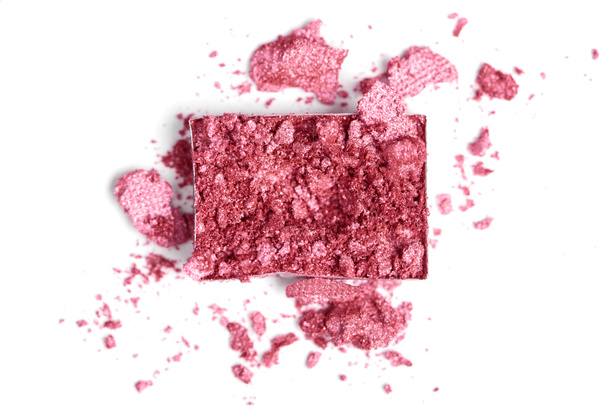 top view of bright pink eyeshadow on white backdrop - Photo, Image