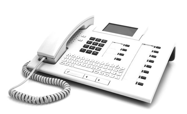 λευκό τηλέφωνο σε άσπρο φόντο - Φωτογραφία, εικόνα