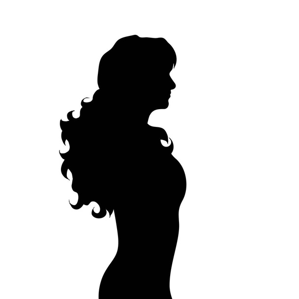 Vektor Silhouette der Frau auf weißem Hintergrund. - Vektor, Bild