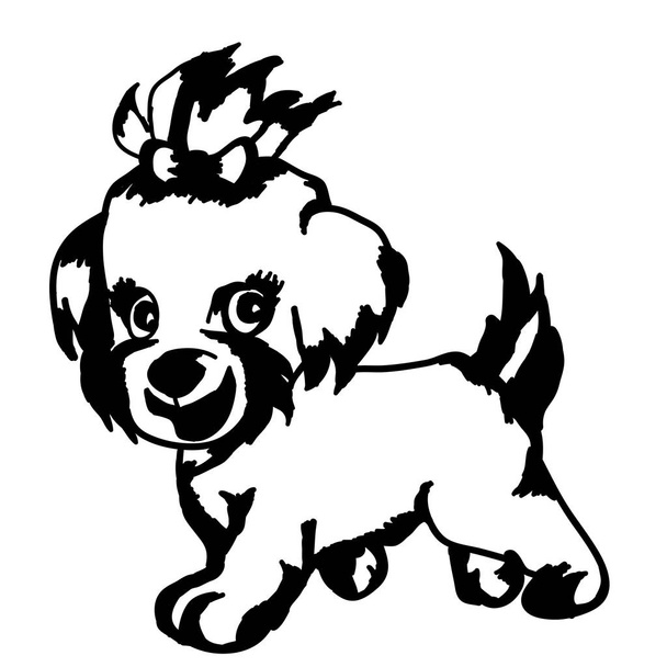 silhouette vectorielle d'un chien sur fond blanc. - Vecteur, image