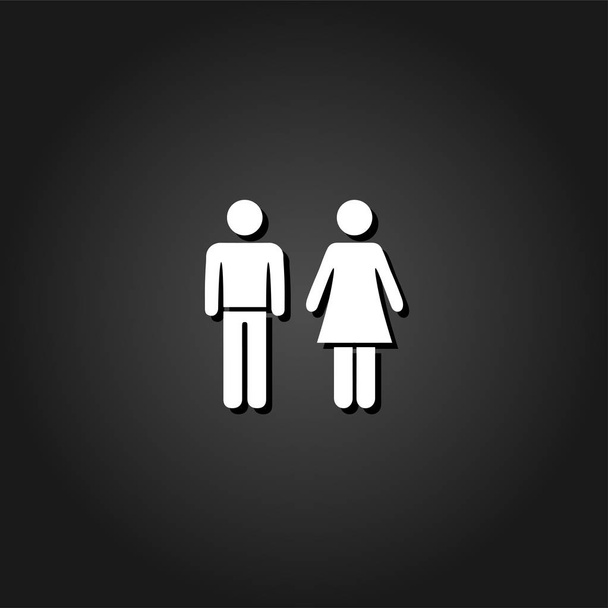 Hombre y mujer icono plano
 - Vector, Imagen