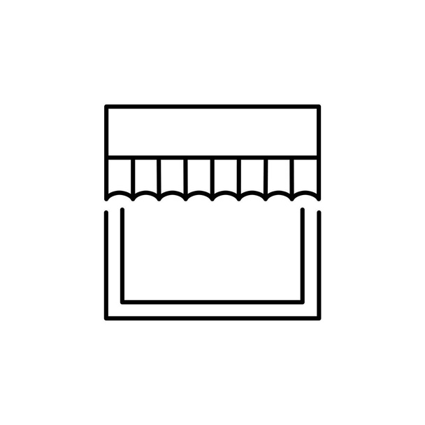 Vectorillustratie van straigt venster gordijnkast. Lijn icoon van valance. Geïsoleerde object op witte achtergrond     - Vector, afbeelding