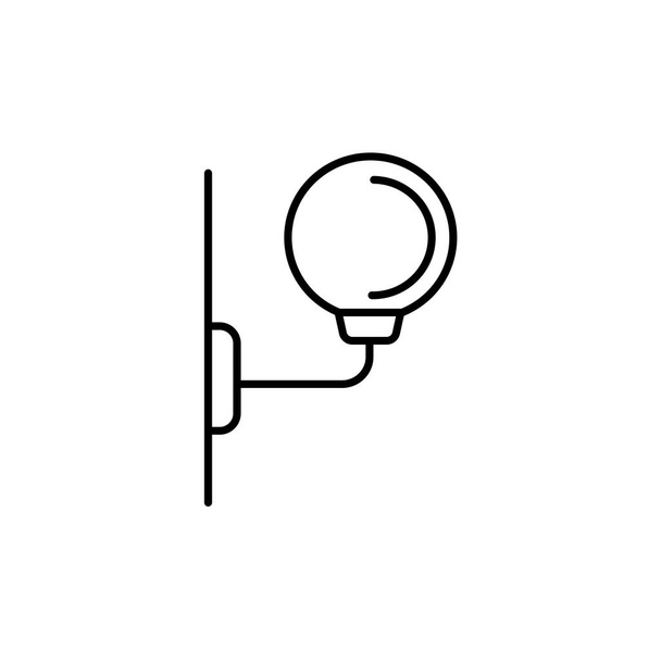 Illustrazione vettoriale della lampada da parete moderna. Linea icona del globo applique uplight. Illuminazione per casa e ufficio. Oggetto isolato su sfondo bianco
. - Vettoriali, immagini