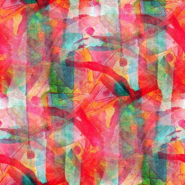 grunge band red, green vanguard texture watercolor seamless, ban - Photo, image