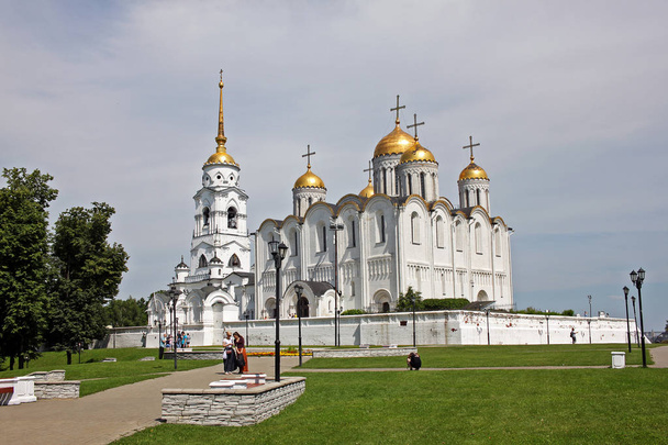 Vladimir, Russia - 16 July 2017: Dormition Cathedral was a mother church of Medieval Russia in the 13th and 14th centuries. It is part of a World Heritage Site - Photo, image