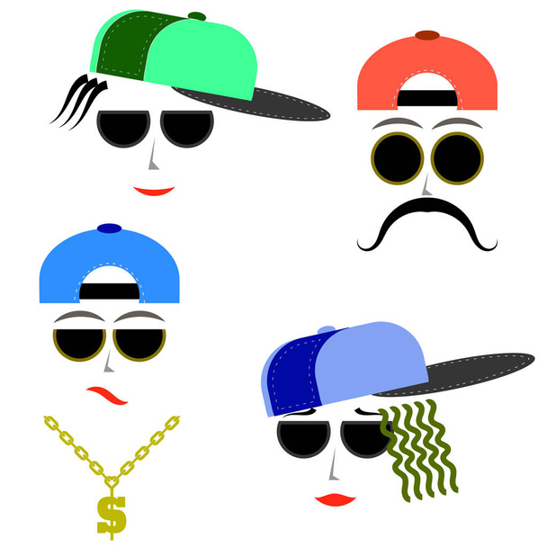 Hip Hop jongens gezichten - Foto, afbeelding