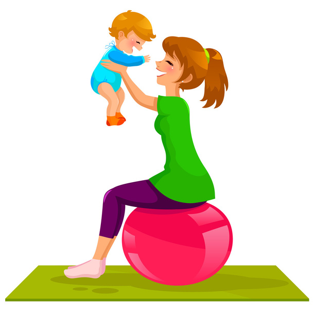mother an baby - Vector, Image