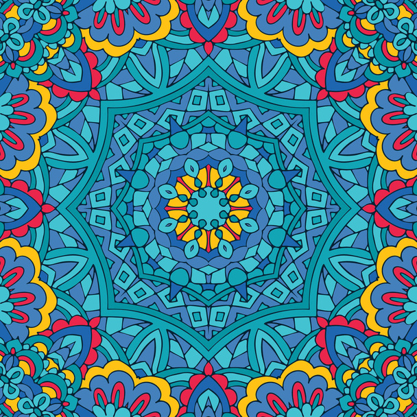 Stamm indischen ethnischen nahtlosen Design. festlich buntes Mandala-Muster - Vektor, Bild