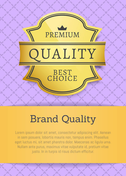 Brand of Premium Quality Label and Promo Banner - Vector, Image