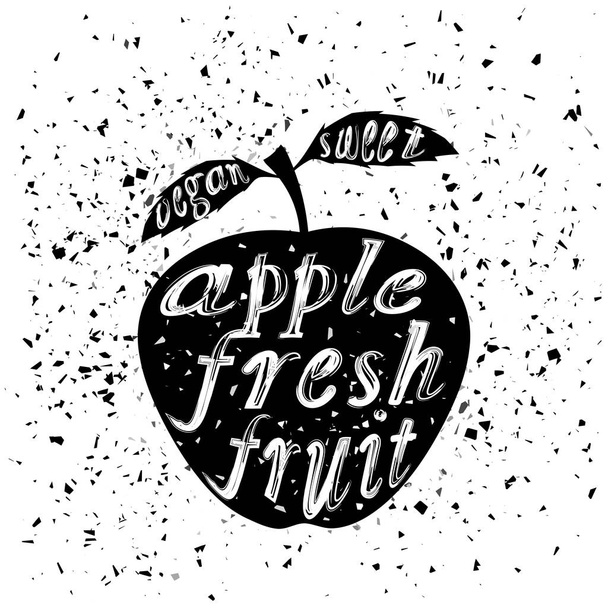 Apple pictogram Typografie Design met belettering - Foto, afbeelding