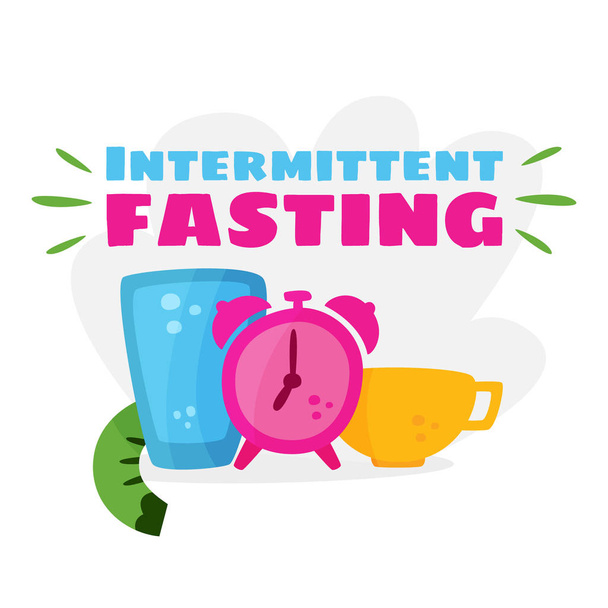Intermittent fasting. Losing weight. - Vector, Image