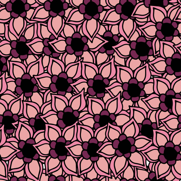 hermoso patrón sin costura con flor de mosaico rosa en estilo oriental para la impresión de textiles y patrón de ropa con adorno
 - Vector, Imagen