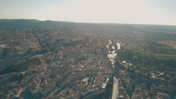 Aerial panoramic shot of Toledo, Spain - Filmati, video
