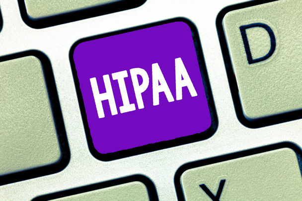 Szöveg jel mutatja a Hipaa. Fogalmi fénykép betűszó az egészségbiztosítási hordozhatóság elszámoltathatóság - Fotó, kép