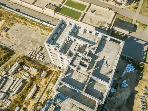 aerial top view of block of flat building project f - Φωτογραφία, εικόνα