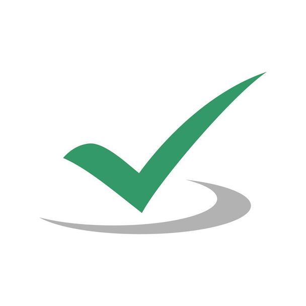 Modelo de logotipo verde marca de verificação
 - Vetor, Imagem