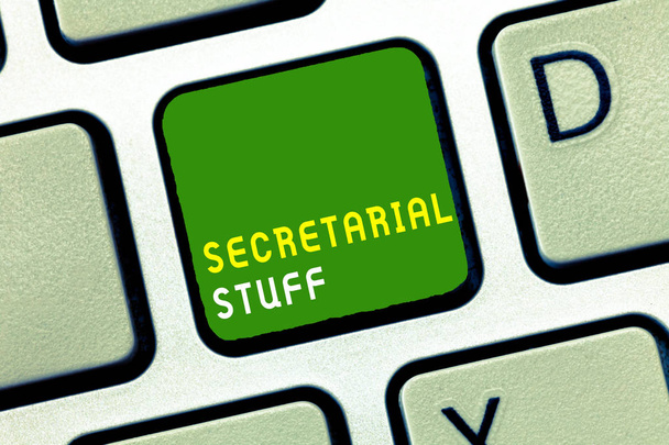 Writing note showing Secretarial Stuff. Business photo showcasing Secretary belongings Things owned by personal assistant - Photo, Image