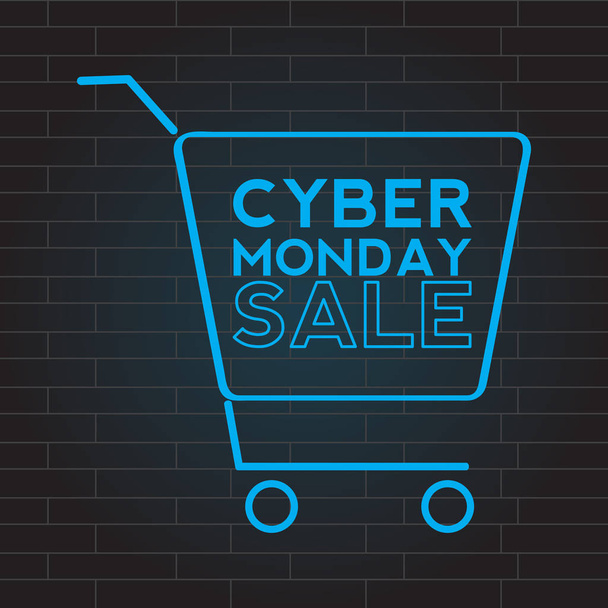 Neon cyber monday promotion - Vector, afbeelding