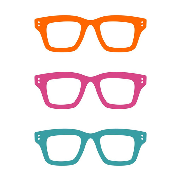 Plantilla de logotipo de gafas geek colorido
 - Vector, Imagen