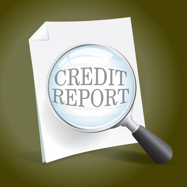 behandeling van een rapport van het krediet - Vector, afbeelding