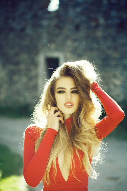 Sexy young woman with long hair - Photo, Image