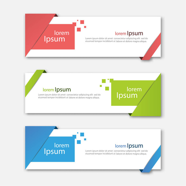 Set of abstract design banner template. Three different colors. Vector illustration. - Vector, Image