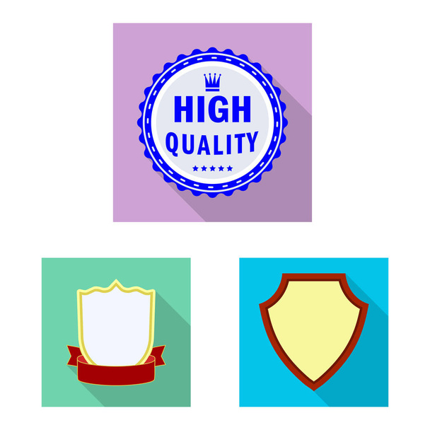Isolated object of emblem and badge icon. Collection of emblem and sticker stock symbol for web. - Vektör, Görsel