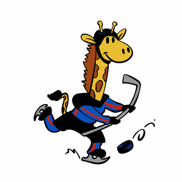 Divertente giraffa giocare a hockey illustrazione vettoriale
 - Vettoriali, immagini