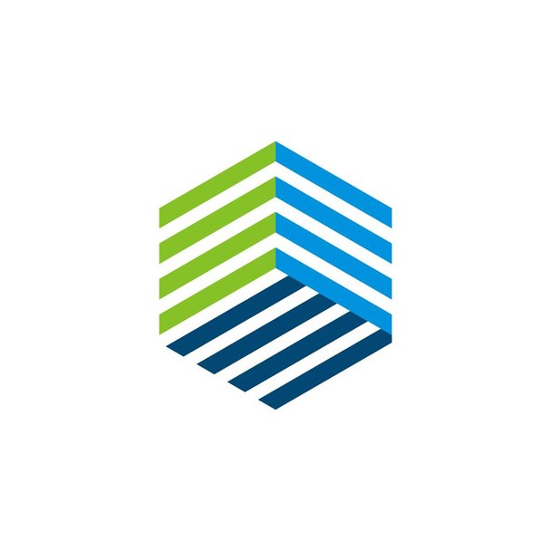 De regelsjabloon Logo zeshoek - Vector, afbeelding