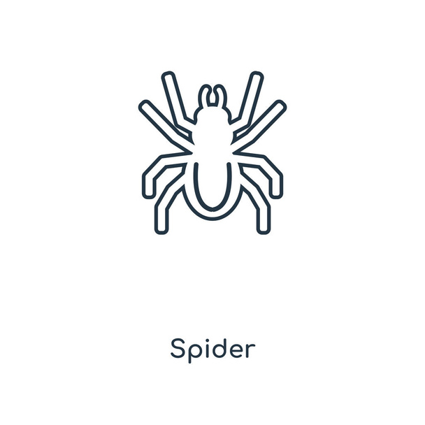 икона паука в модном стиле дизайна. иконка паука выделена на белом фоне. Spider vector icon simple and modern flat symbol for web site, mobile, logo, app, UI. Иллюстрация вектора значка паука, EPS10
. - Вектор,изображение