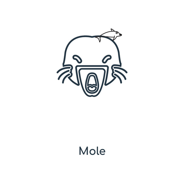 mole icon in trendy design style. mole icon isolated on white background. mole vector icon simple and modern flat symbol for web site, mobile, logo, app, UI. mole icon vector illustration, EPS10. - Vector, Image